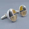 Multi-Stone Inlay Cufflinks (oval)