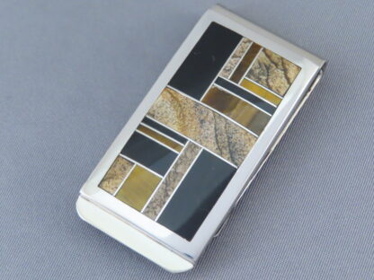 Multi-Stone Inlay Money Clip