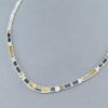 Sterling Silver Necklace with Multi-Stone Inlay