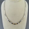 Sterling Silver Necklace with Multi-Stone Inlay