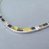 Sterling Silver Necklace with Multi-Stone Inlay