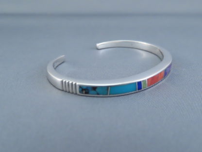 Multi-Color Inlay Cuff Bracelet