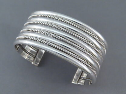 Artie Yellowhorse Wide Sterling Silver Cuff Bracelet