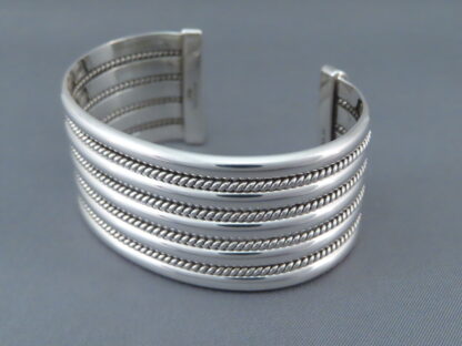 Artie Yellowhorse Wide Sterling Silver Cuff Bracelet
