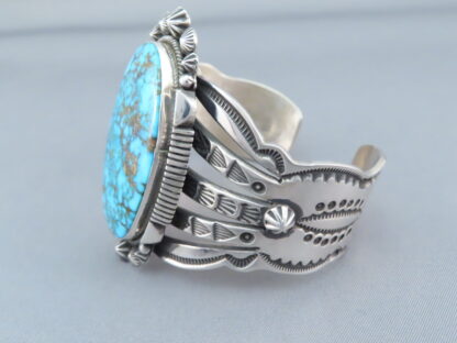 Aaron Toadlena Kingman Turquoise Sterling Silver Bracelet – WOW!!