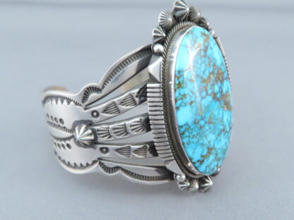 Aaron Toadlena Kingman Turquoise Sterling Silver Bracelet – WOW!!