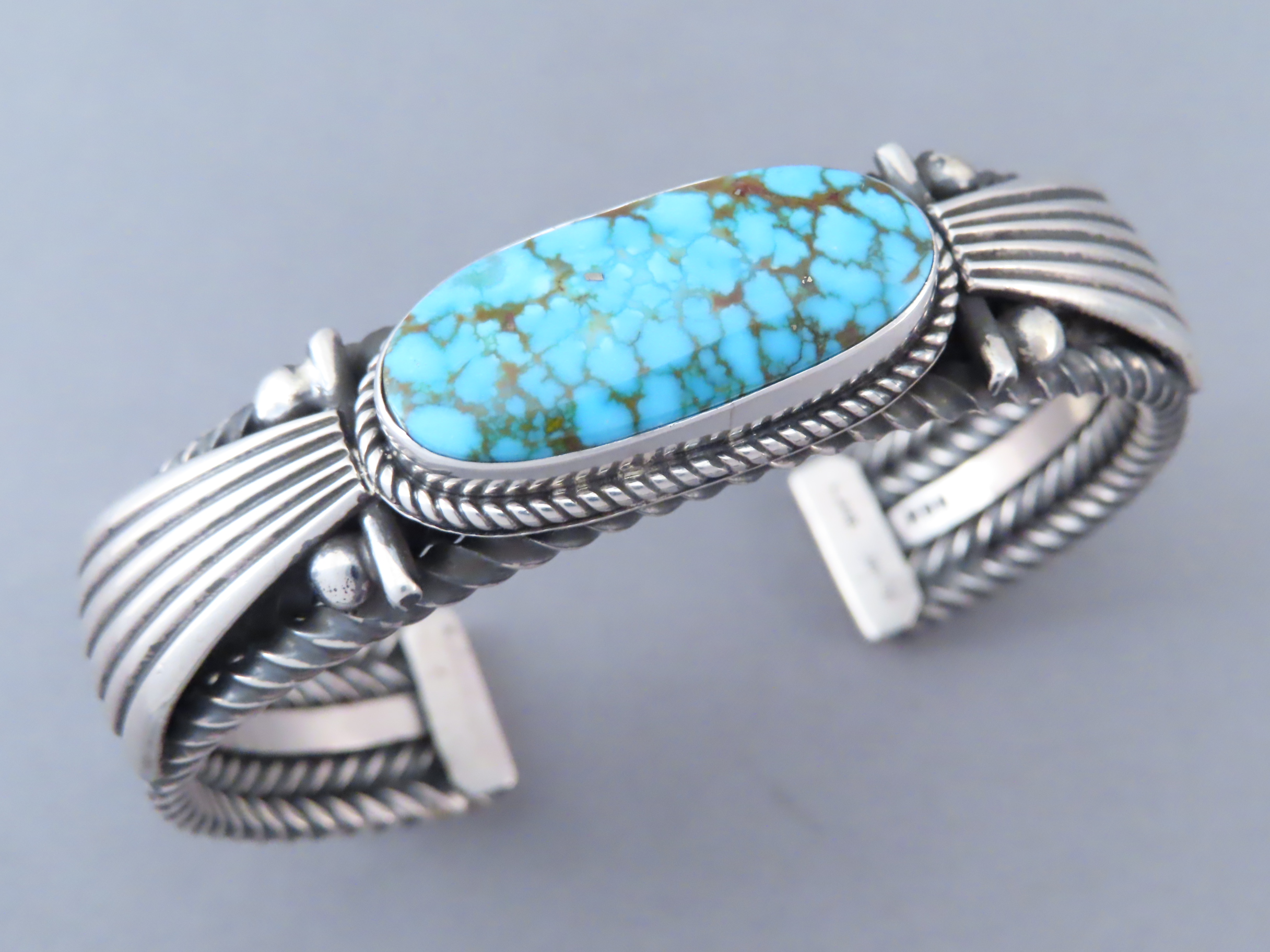 Large & Heavy Kingman Turquoise Cuff Bracelet by Albert Jake