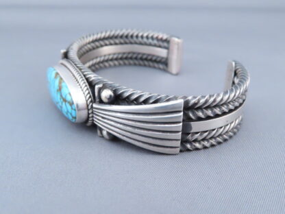 Large & Heavy Kingman Turquoise Cuff Bracelet by Albert Jake