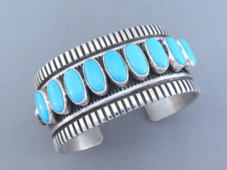 Sterling Silver Bracelet with Sleeping Beauty Turquoise by Albert Jake