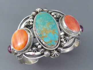 Turquoise & Spiny Oyster Shell Cuff Bracelet