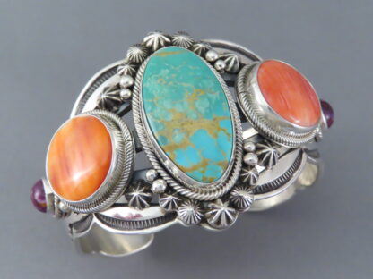 Turquoise & Spiny Oyster Shell Cuff Bracelet