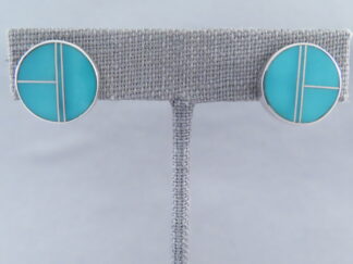 Turquoise Inlay Earrings (Round Posts)