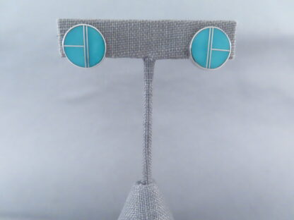 Turquoise Inlay Earrings (Round Posts)