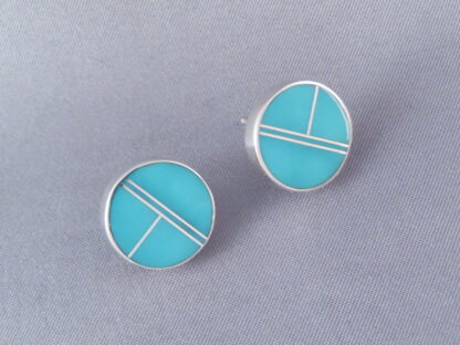 Turquoise Inlay Earrings (Round Posts)