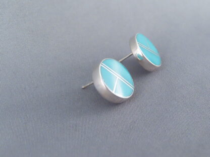 Turquoise Inlay Earrings (Round Posts)