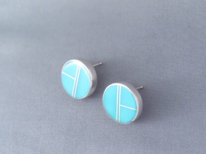 Turquoise Inlay Earrings (Round Posts)