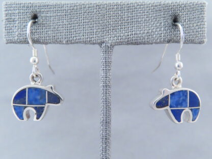 Lapis Inlay Earrings (Bears)
