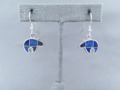 Lapis Inlay Earrings (Bears)