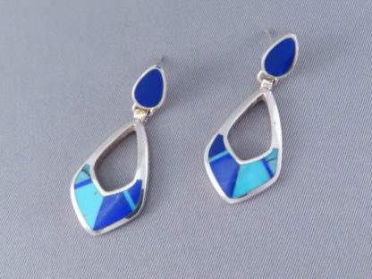Turquoise & Lapis Inlay Earrings