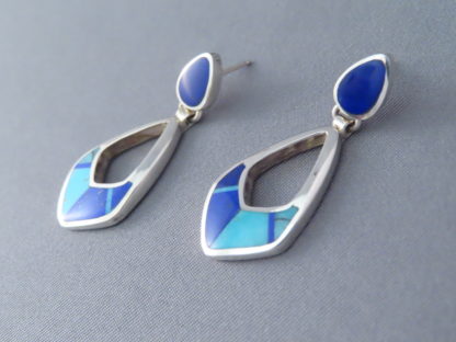 Turquoise & Lapis Inlay Earrings