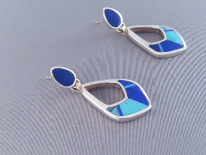 Turquoise & Lapis Inlay Earrings