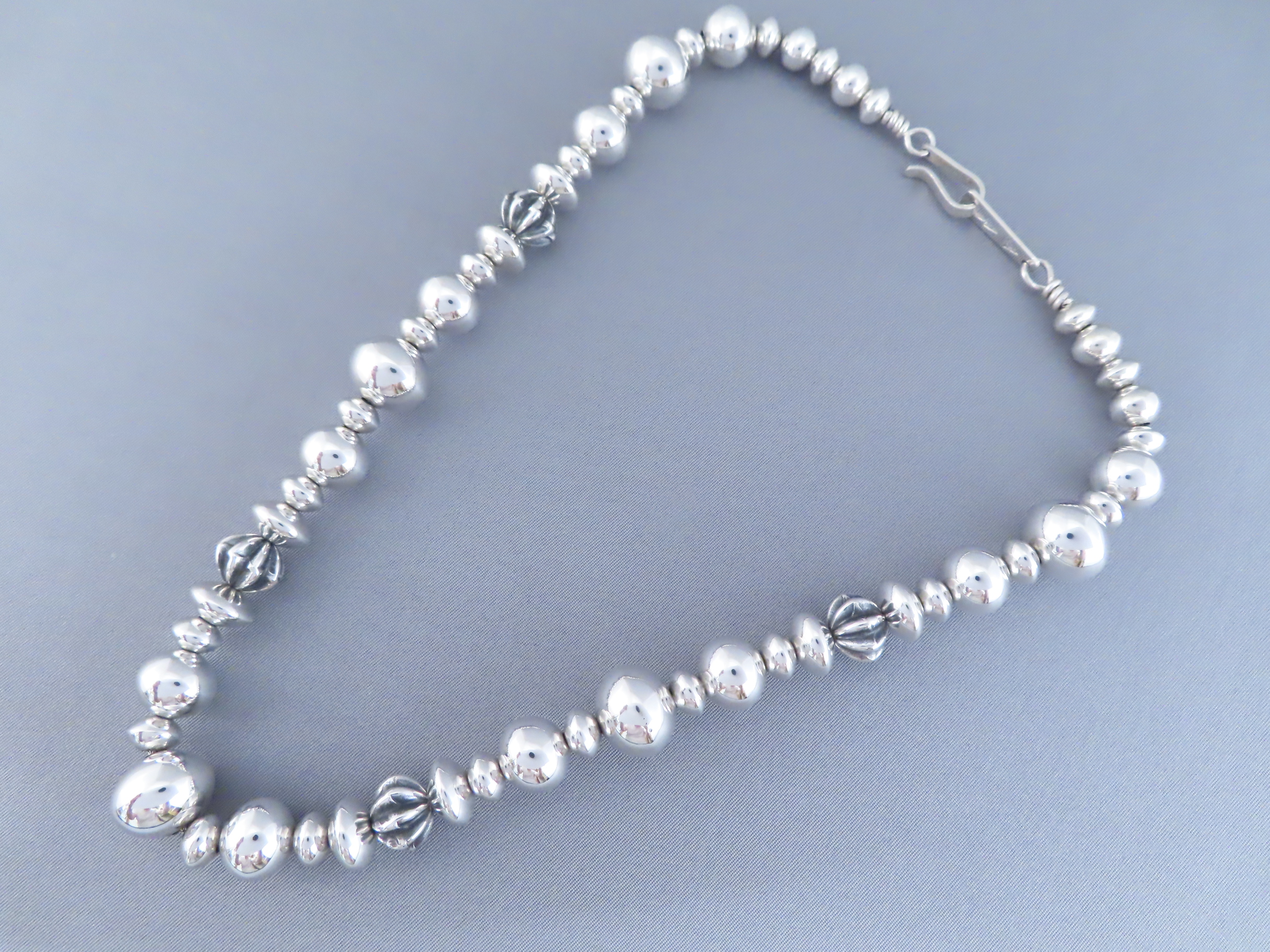 Bryan Joe Sterling Silver Bead Necklace (18″)