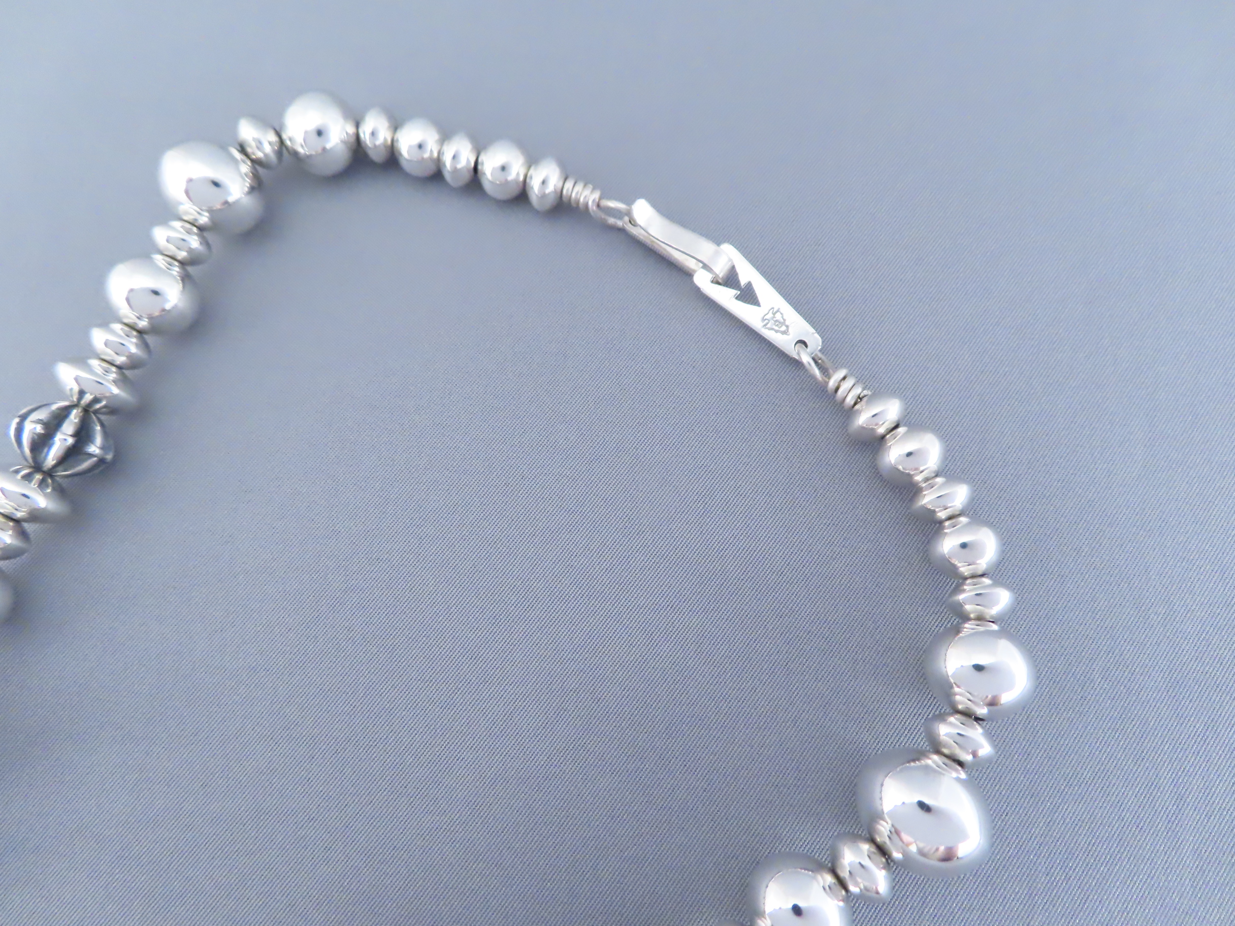 Bryan Joe Sterling Silver Bead Necklace (18″)