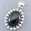 Onyx & Sterling Silver Navajo Pendant