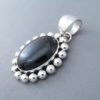 Onyx & Sterling Silver Navajo Pendant
