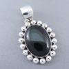 Onyx & Sterling Silver Navajo Pendant