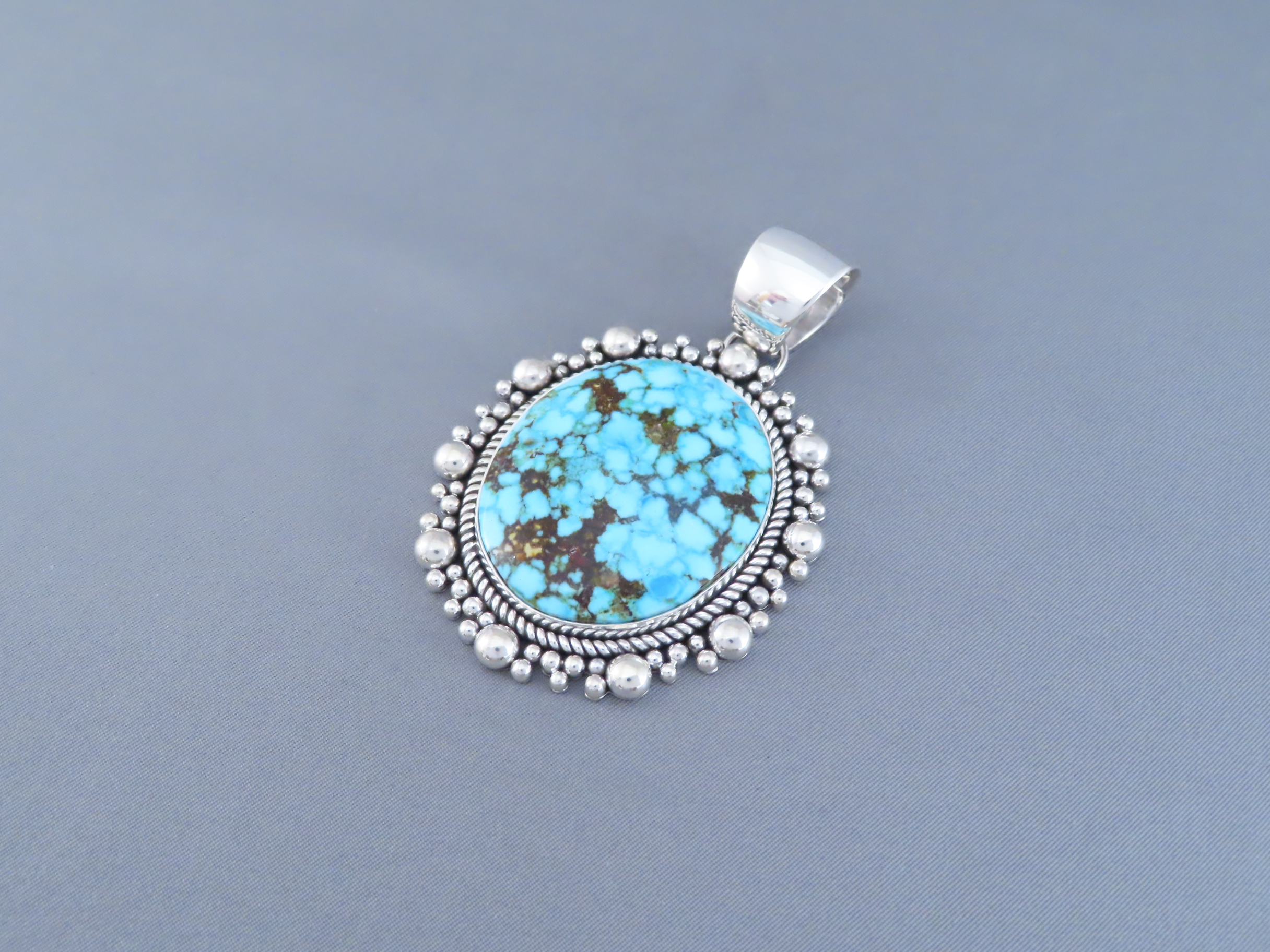 Larger Kingman Turquoise Pendant by Artie Yellowhorse