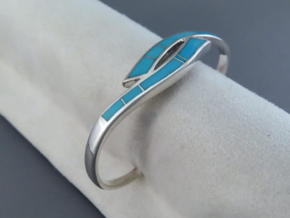 Large Turquoise Inlay Cuff Bracelet