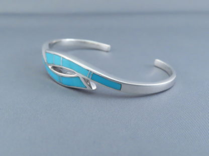 Large Turquoise Inlay Cuff Bracelet