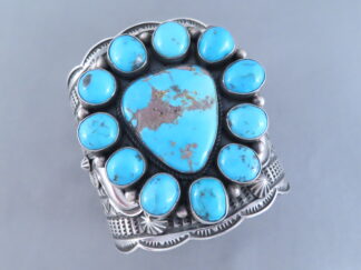 IMPRESSIVE Kingman Turquoise & Silver Cuff Bracelet by Andy Cadman