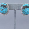 Morenci Turquoise & Sterling Silver Earrings by Artie Yellowhorse