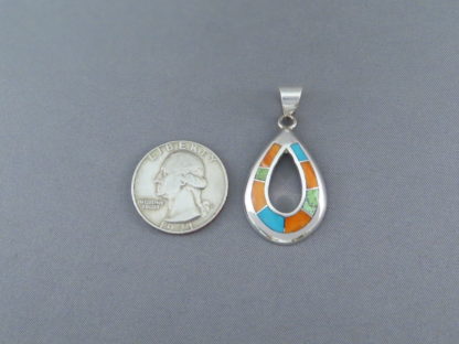 Colorful Multi-Stone Inlay Pendant (Open-Drop)