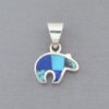 Turquoise & Lapis Inlay Bear Pendant (small)