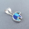 Turquoise & Lapis Inlay Bear Pendant (small)