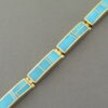 14kt Gold & Turquoise Inlay Link Bracelet (Wider)