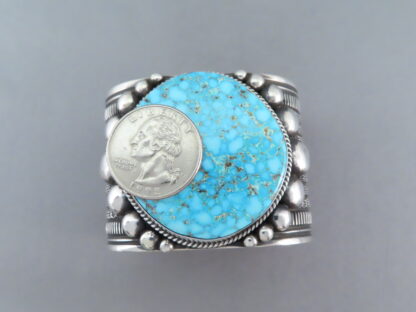 Kingman Turquoise Cuff Bracelet by Guy Hoskie