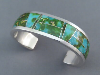 Turquoise Inlay Cuff Bracelet (Sonoran Gold Turquoise)