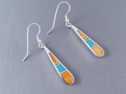 Colorful Multi-Stone Inlay Earrings (Long & Fun)