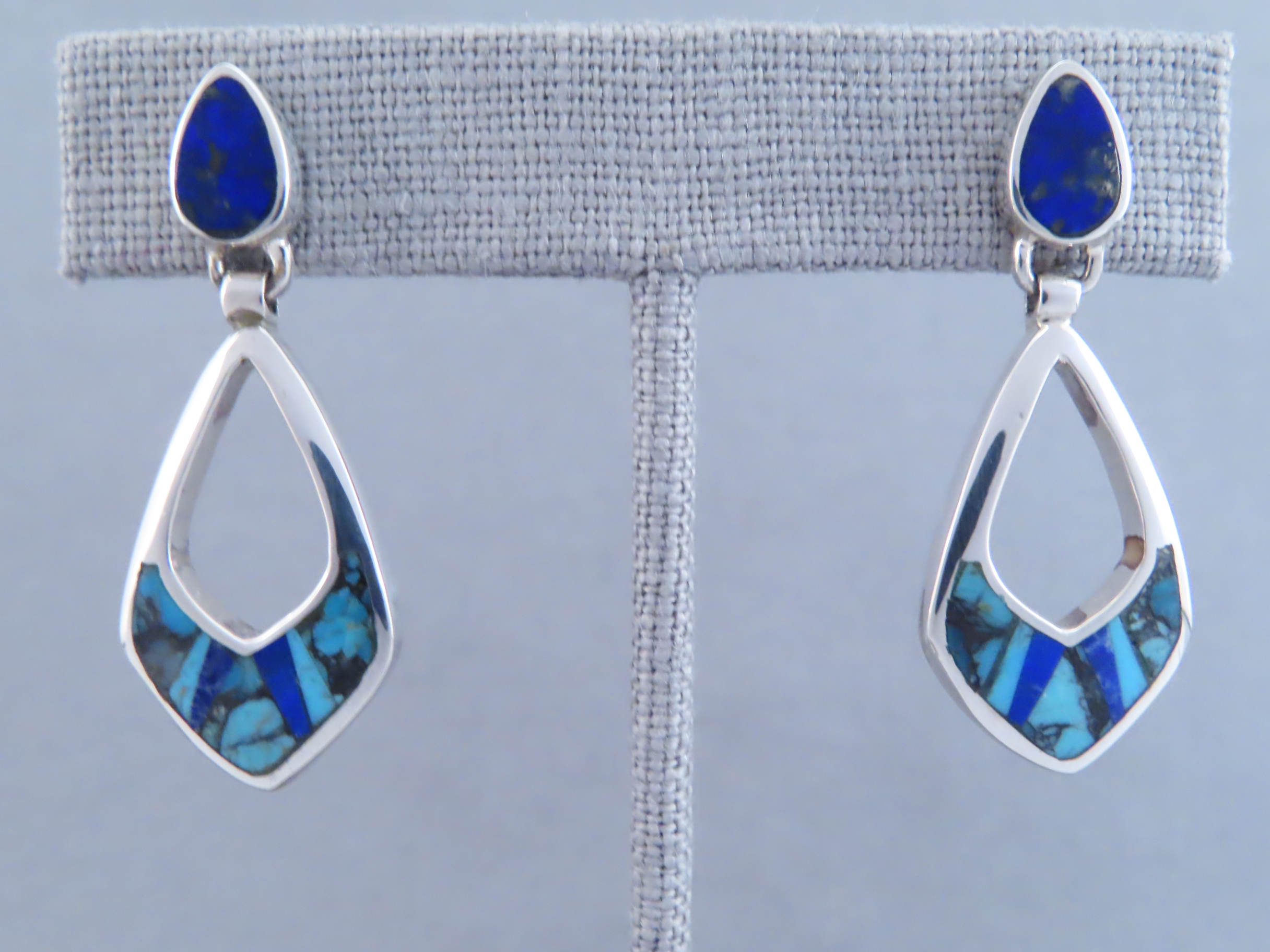 Turquoise & Lapis Inlay Earrings