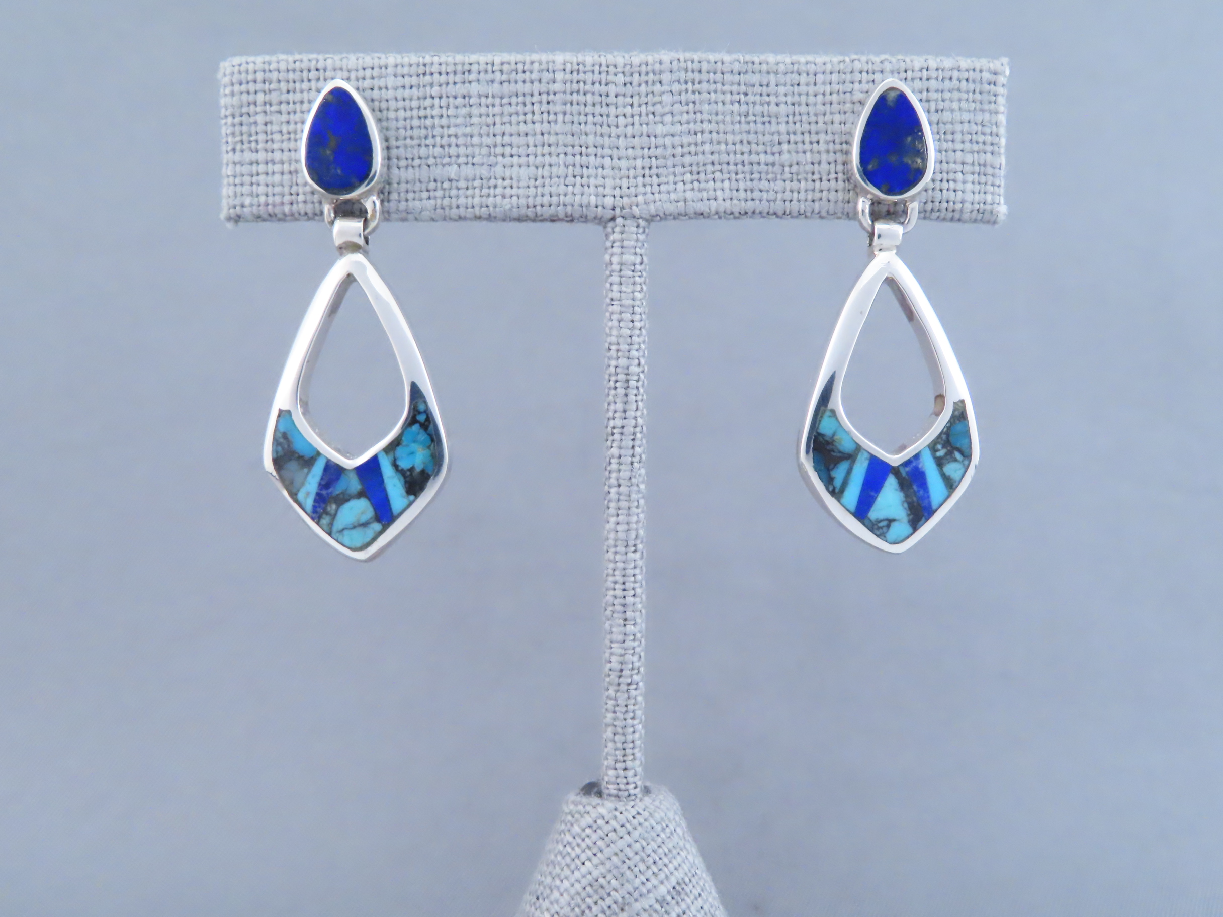 Turquoise & Lapis Inlay Earrings