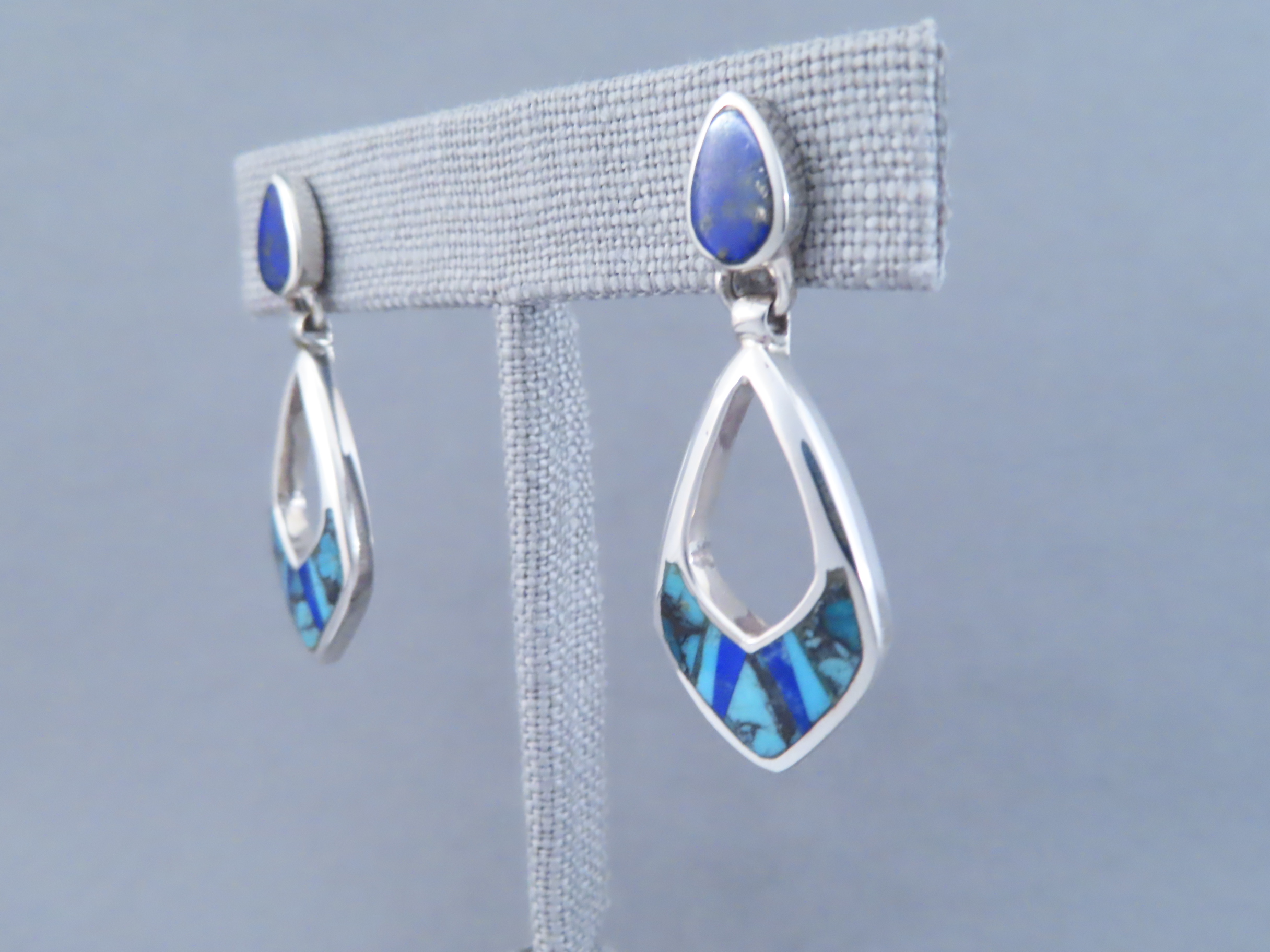 Turquoise & Lapis Inlay Earrings