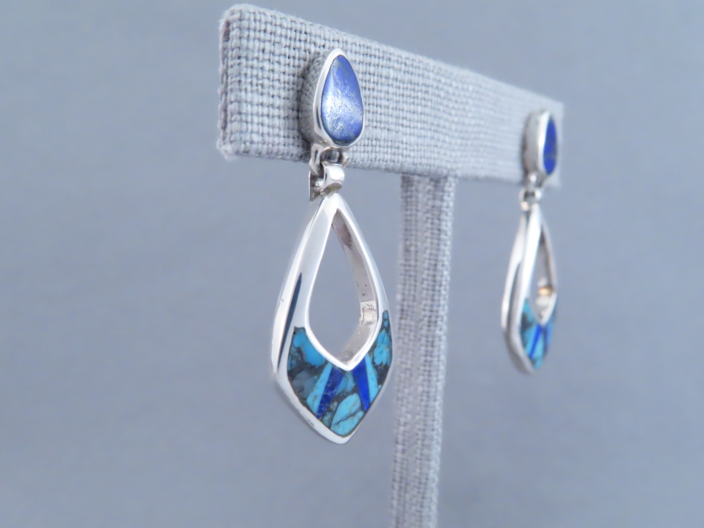 Turquoise & Lapis Inlay Earrings