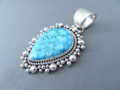 LARGE Kingman Turquoise Pendant by Artie Yellowhorse