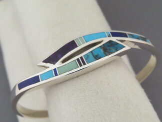 Buy Native American Jewelry - Inlaid Multi-Stone Bracelet Cuff by Navajo jeweler, Peterson Chee FOR SALE $360-