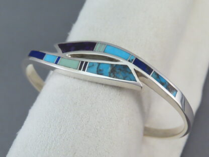 Inlaid Multi-Stone Bracelet Cuff