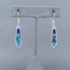 Long Dangling Inlaid Multi-Stone Earrings